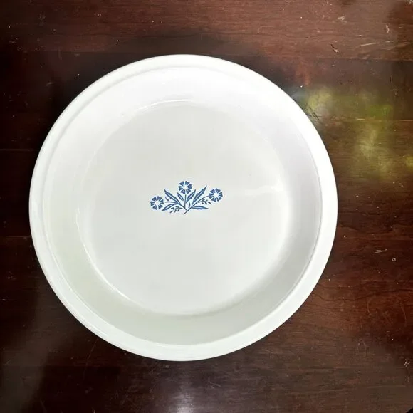 Vintage Corning Ware 9" Pie Plate Blue Cornflower P-309 USA Baking Dish - Picture 1 of 7